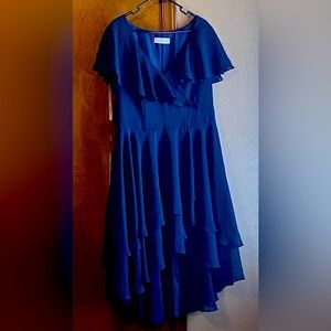 Navy Blue asymmetrical dress.